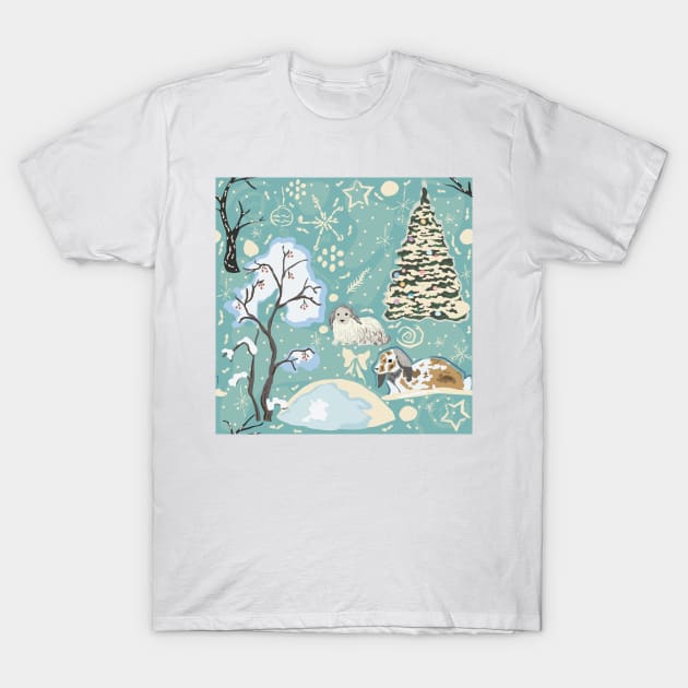 Winter Bunnies T-Shirt by KristinaStellar 